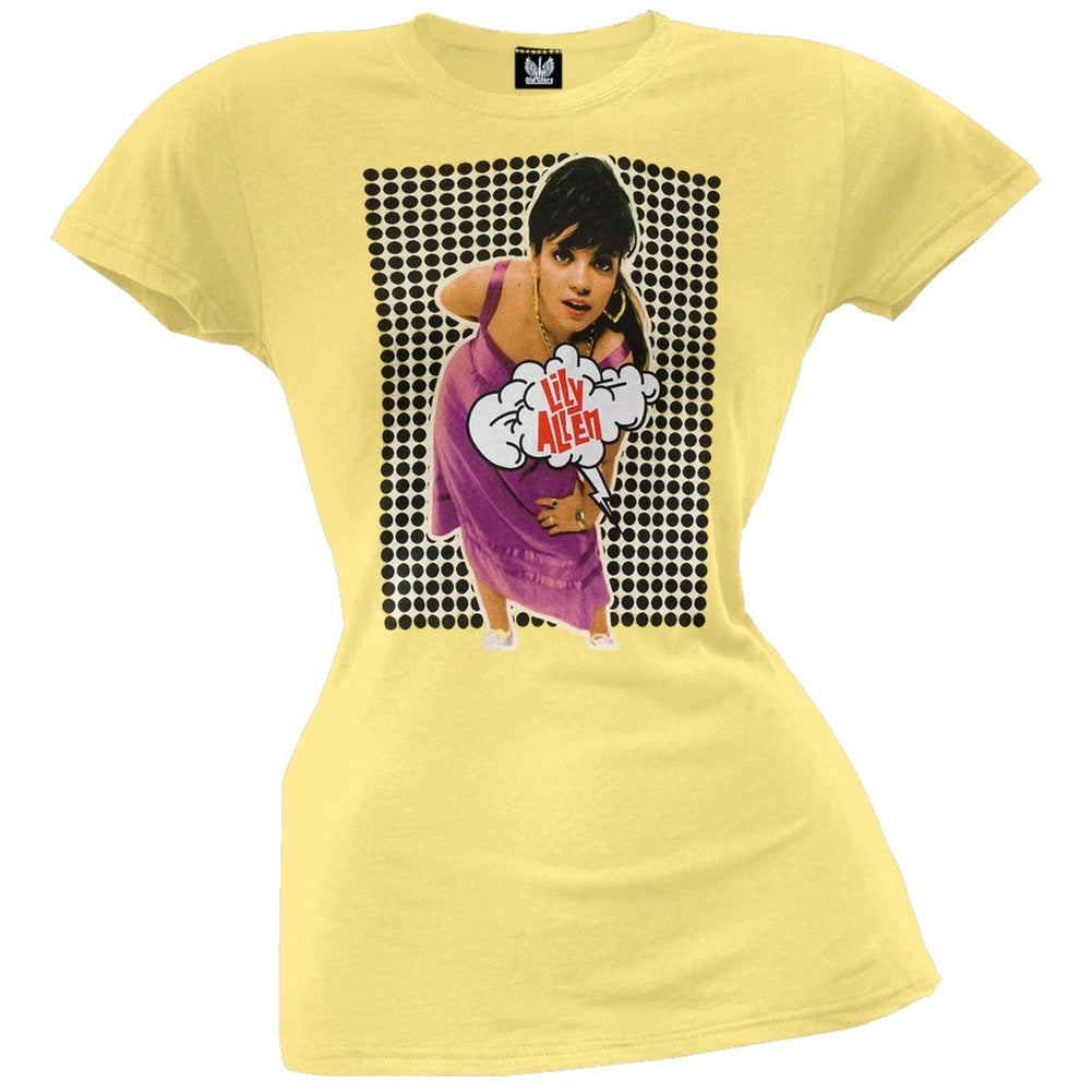 Lily Allen - Dots Juniors T-Shirt Juniors T-Shirts Lily Allen SM Yellow