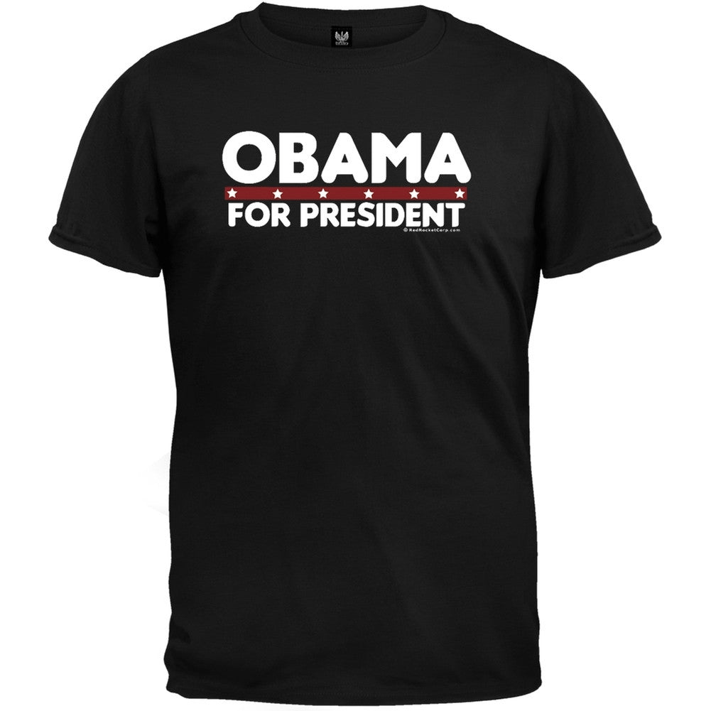 Obama For President Black T-Shirt Men's T-Shirts Old Glory   