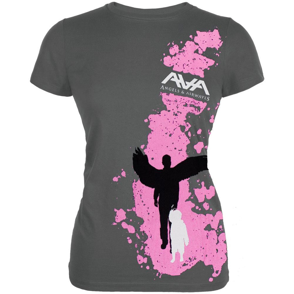 Angels & Airwaves - Angel Splatter Juniors T-Shirt Juniors T-Shirts Angels & Airwaves SM Grey 