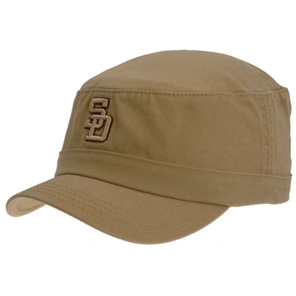 San Diego Padres - Logo Squad Fitted Cadet Cap Cadet Caps San Diego Padres LG Beige 
