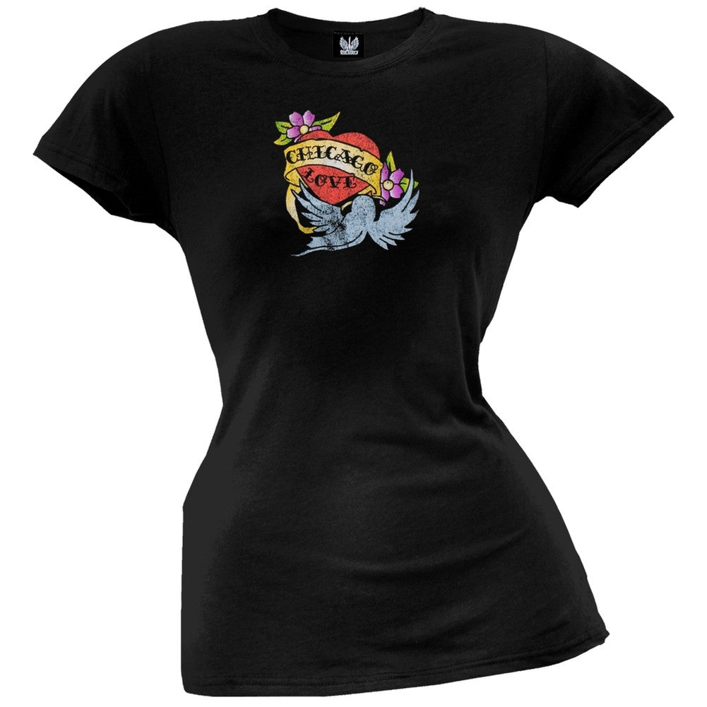 Chicago Love Ladies T-Shirt Juniors T-Shirts Tattoo & Piercing SM Multi 