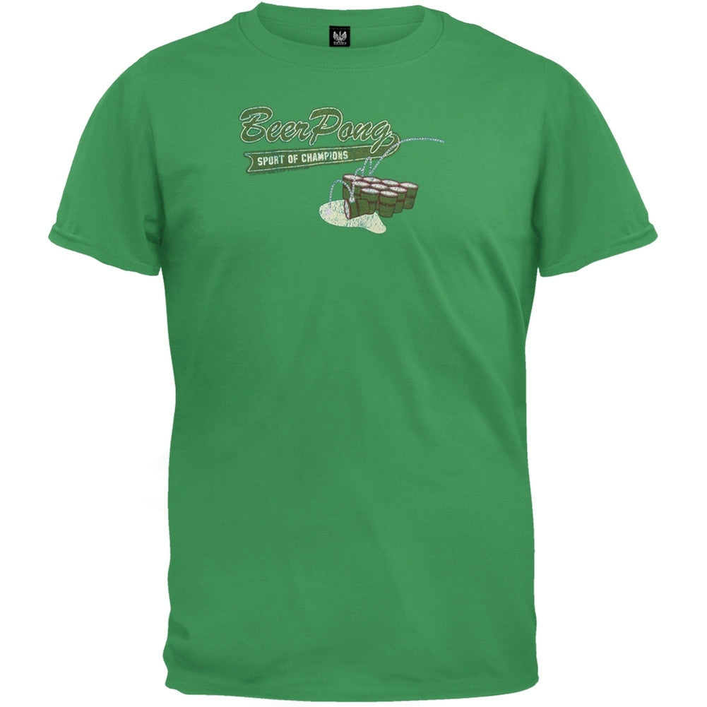 Beer Pong Green T-Shirt Men's T-Shirts Old Glory LG Green 