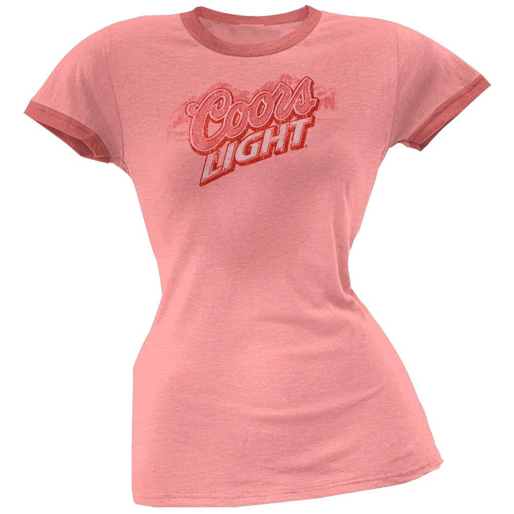 Coors Light - Pink Logo Juniors T-Shirt Juniors T-Shirts Coors SM Pink 