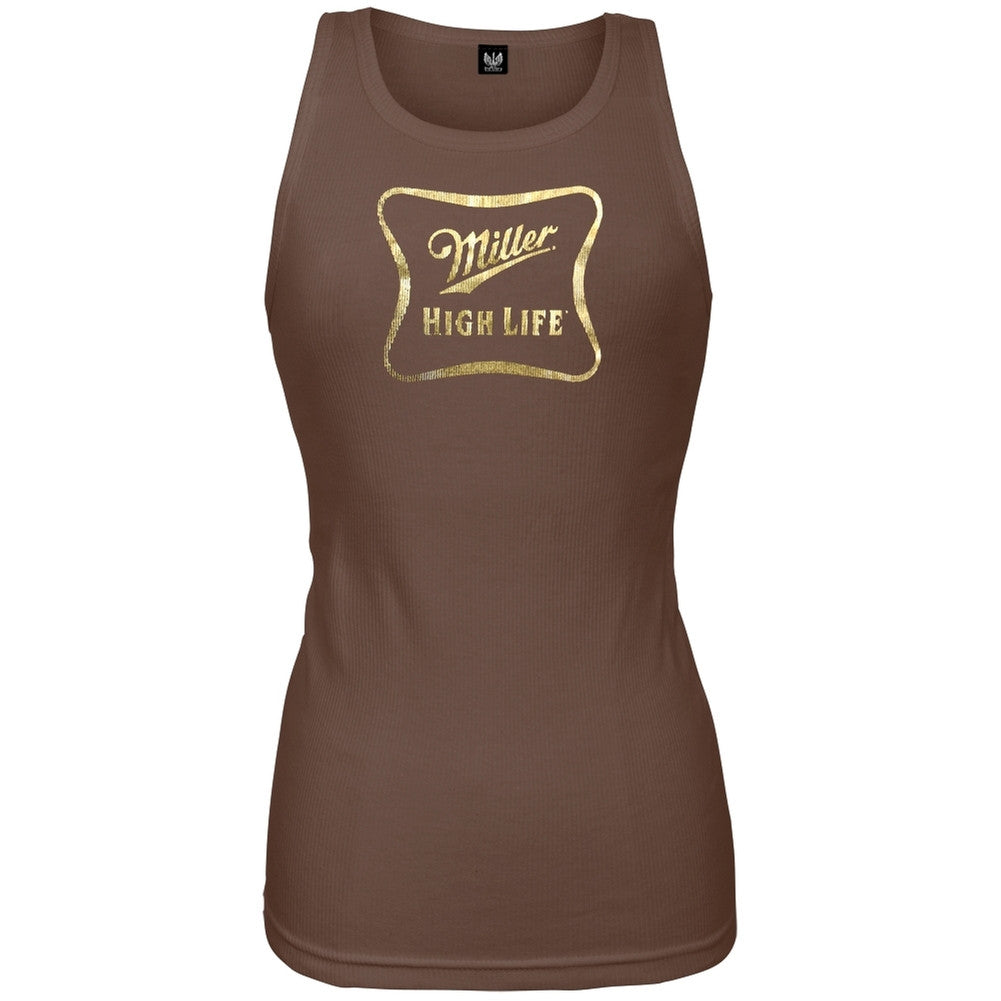 Miller - Gold Logo Juniors Tank Top Juniors Tank Tops Miller SM Brown