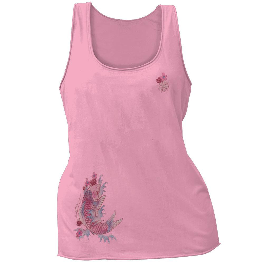 Miami Ink - Koi Kiss Juniors Tank Top Juniors Tank Tops Miami Ink MD Pink