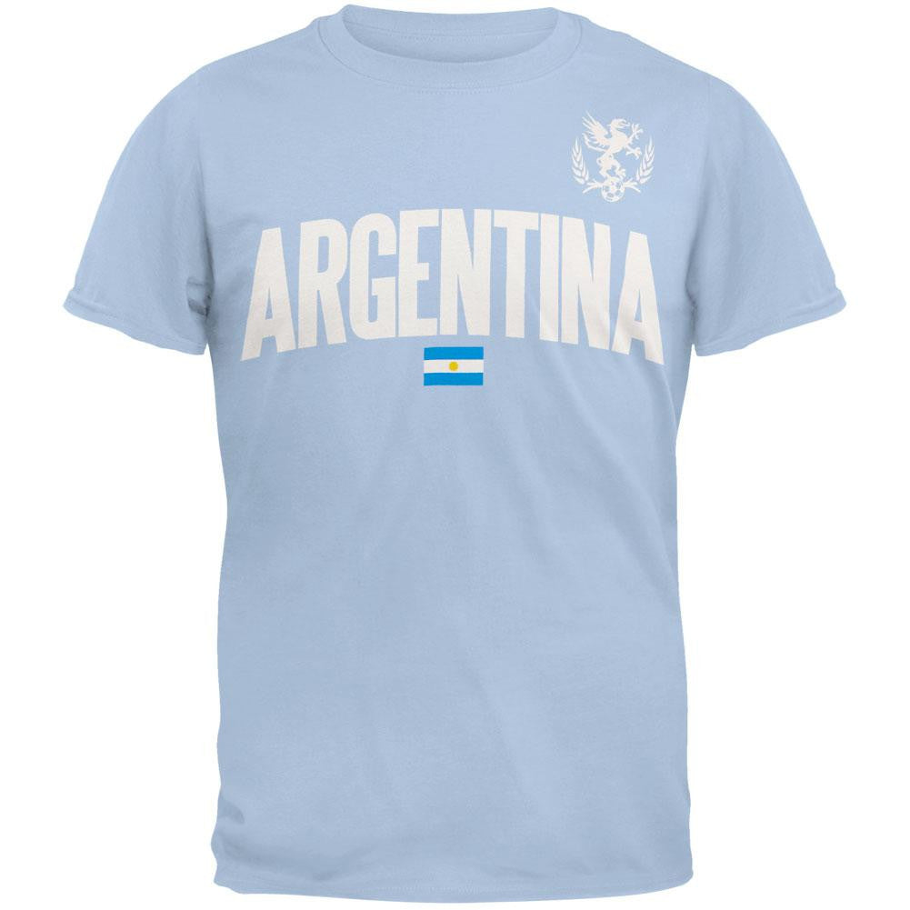 Argentina Flag Soccer T-Shirt Men's T-Shirts Old Glory XL Blue