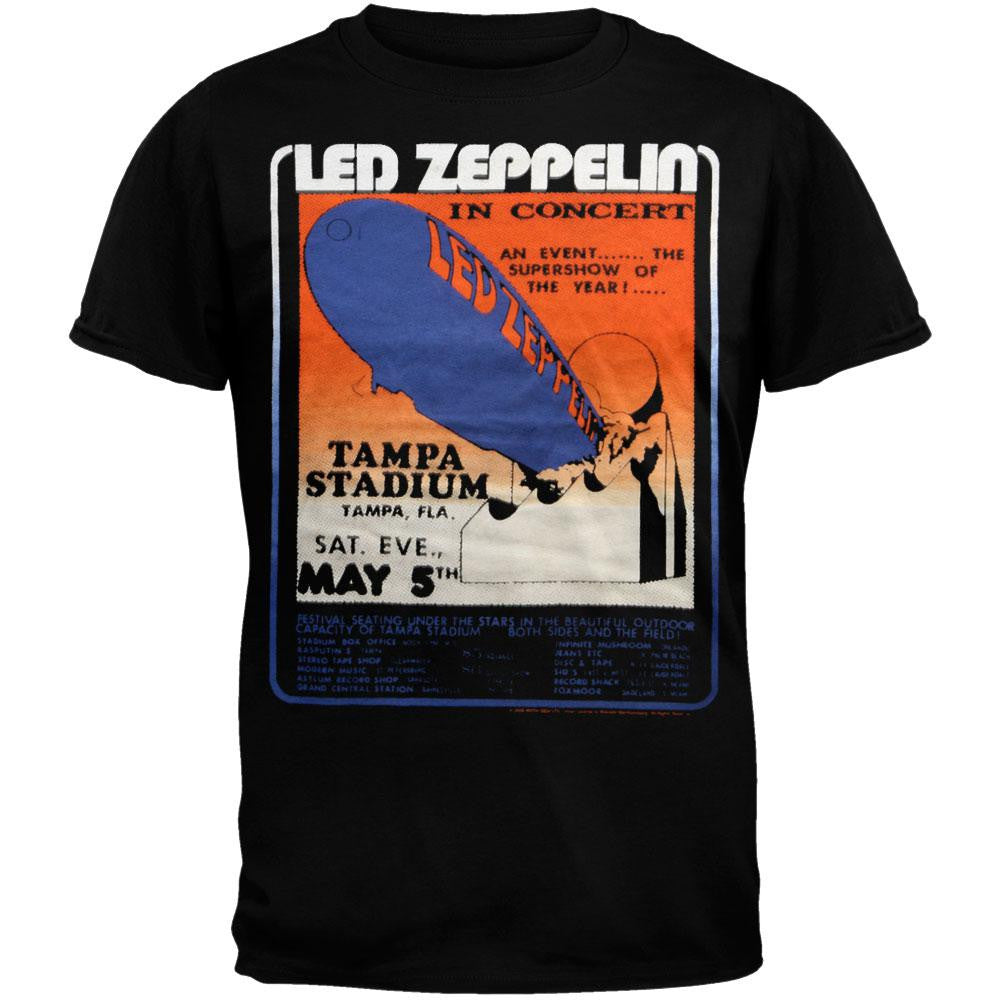 Led Zeppelin - Tour Flyer Soft T-Shirt Men's T-Shirts Led Zeppelin SM Black 