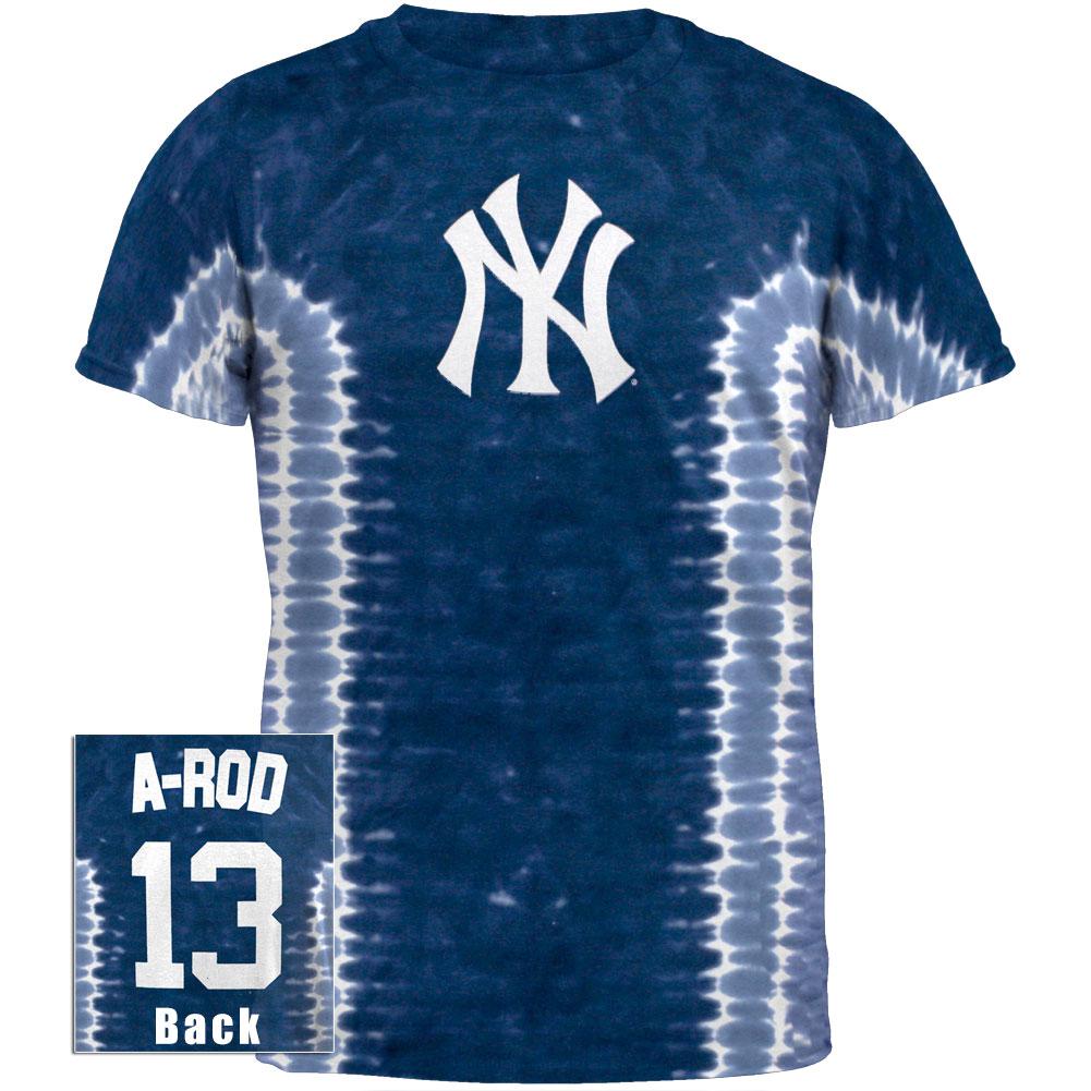 New York Yankees - Alex Rodriguiz #13 Tie Dye T-Shirt Men's T-Shirts New York Yankees 2XL Blue 