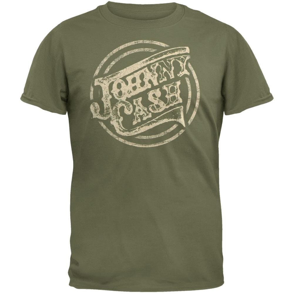 Johnny Cash - Circle Logo Soft T-Shirt Men's T-Shirts Johnny Cash 2XL Green 