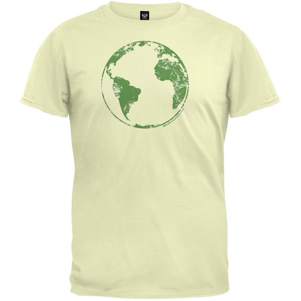 Earth Day - Planet Earth Distressed Organic T-Shirt Men's T-Shirts Old Glory   