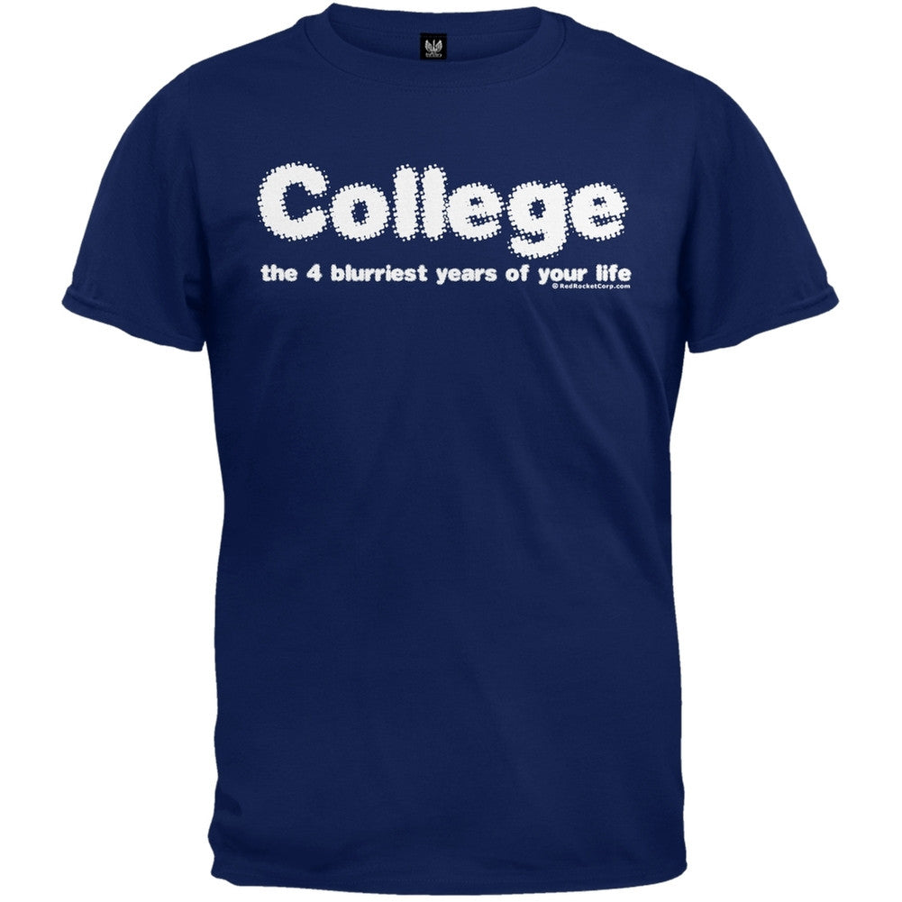 College: Blurriest 4 Years T-Shirt Men's T-Shirts Old Glory 2XL Blue