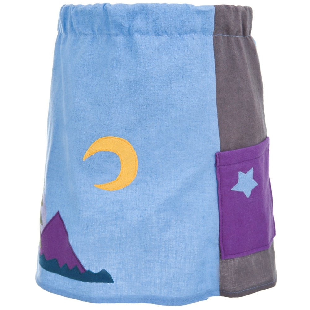 Little Hippie - Moon & Mountains Chocolate Toddler Skirt Toddler Skirts Little Hippie 2T Light Blue 