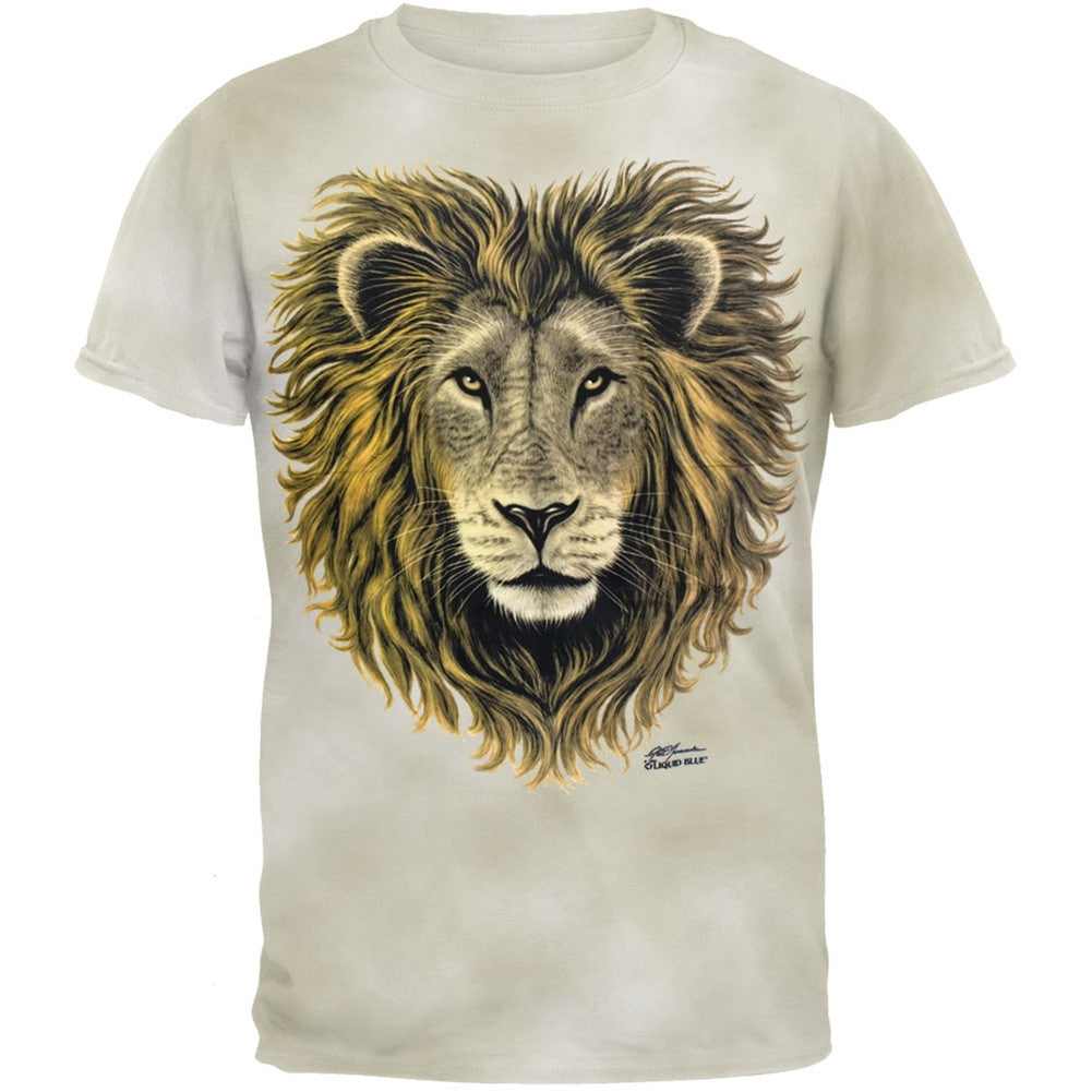 Lion Tie Dye T-Shirt Men's T-Shirts Rastafari 2XL Tan 