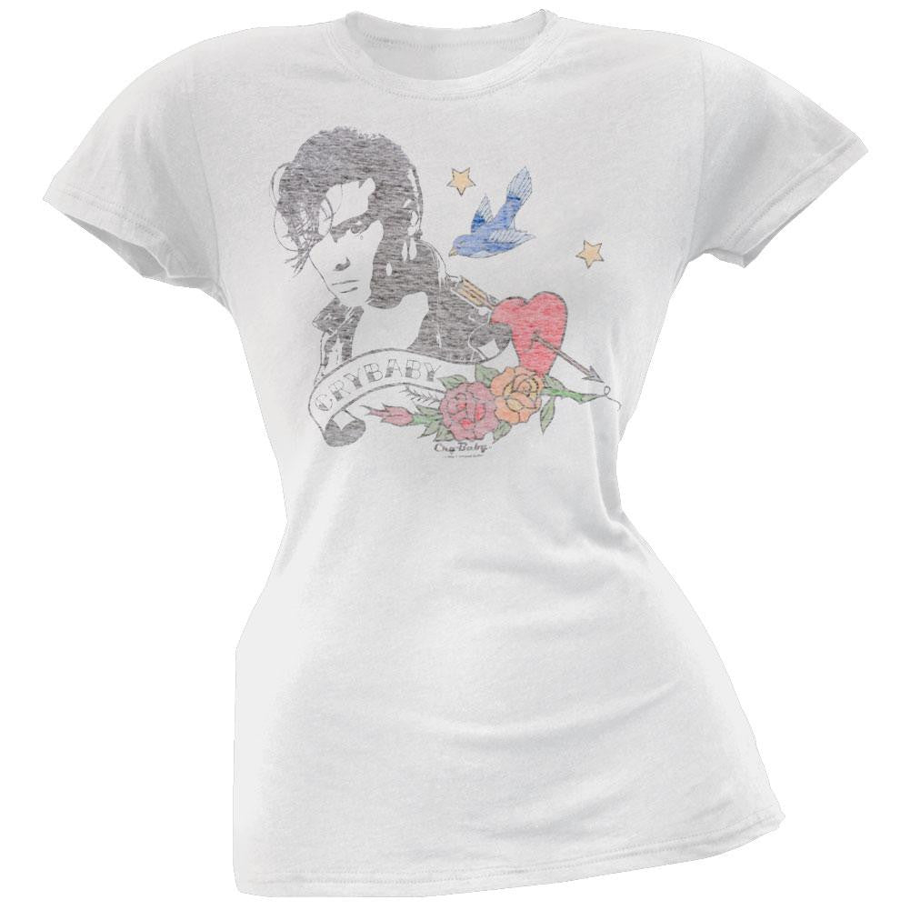 Cry Baby - Tattoo Juniors T-Shirt Juniors T-Shirts Cry Baby SM White 