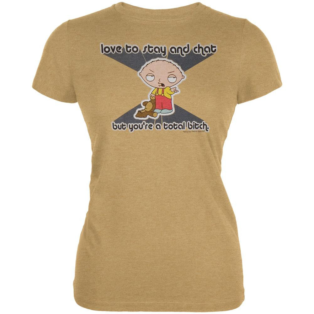 Family Guy - Love To Chat Juniors T-Shirt Juniors T-Shirts Family Guy LG Beige 