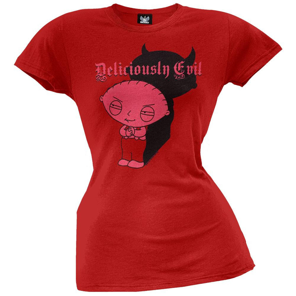 Family Guy - Deliciously Evil Juniors T-Shirt Juniors T-Shirts Family Guy LG Red 