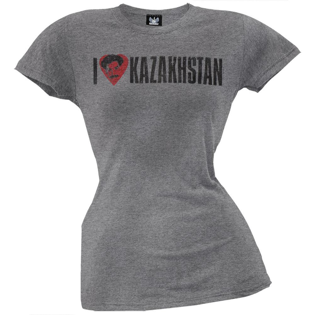 Borat - I Heart Kazakhstan Juniors T-Shirt Juniors T-Shirts Borat XL Grey