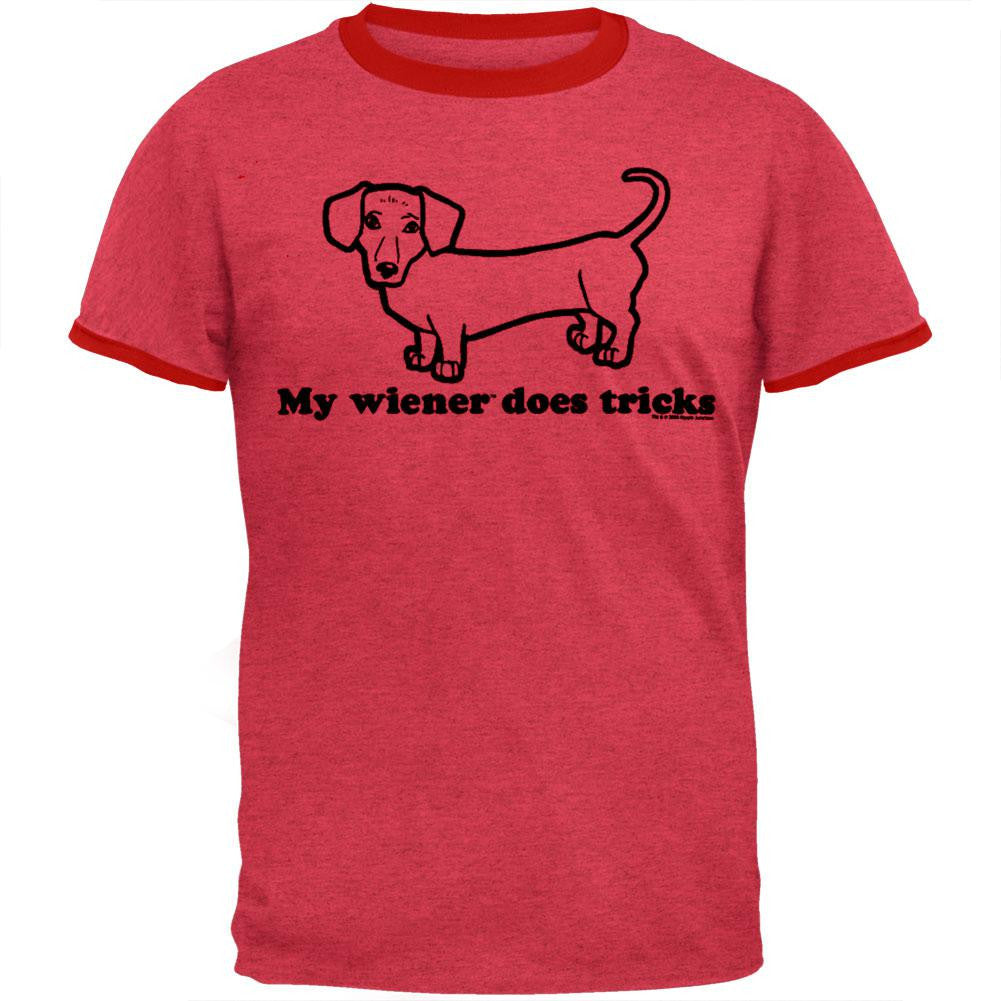 My Wiener - Does Tricks Ringer T-Shirt Men's T-Shirts My Wiener LG Red 