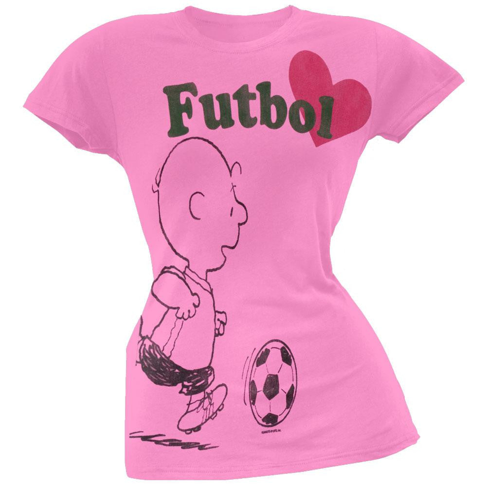 Peanuts - Futbol Juniors T-Shirt Juniors T-Shirts Peanuts LG Pink 