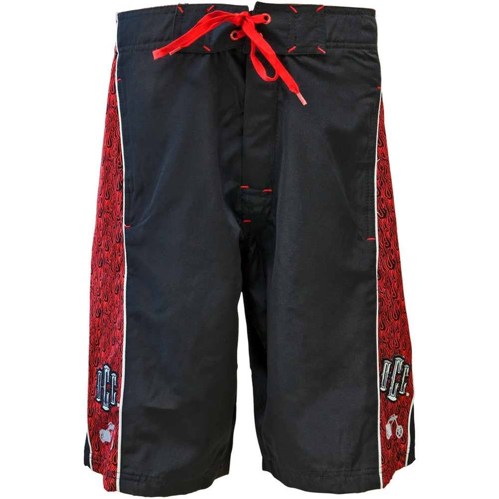 Orange County Choppers (OCC) - Red Flames Men's Board Shorts Men's Swim Trunks & Board Shorts Orange County Choppers   