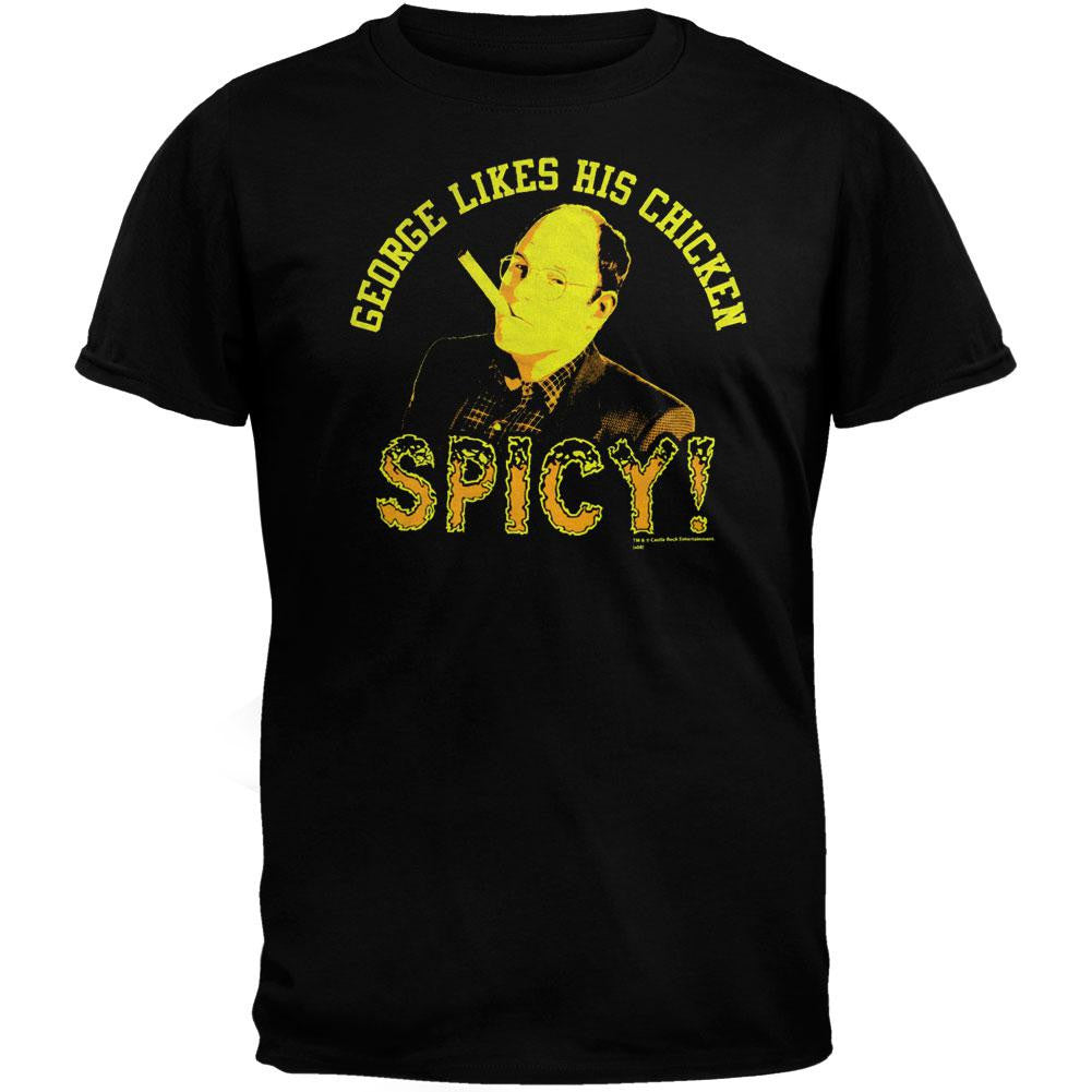 Seinfeld - George Spicy Chicken T-Shirt Men's T-Shirts Seinfeld SM Black 