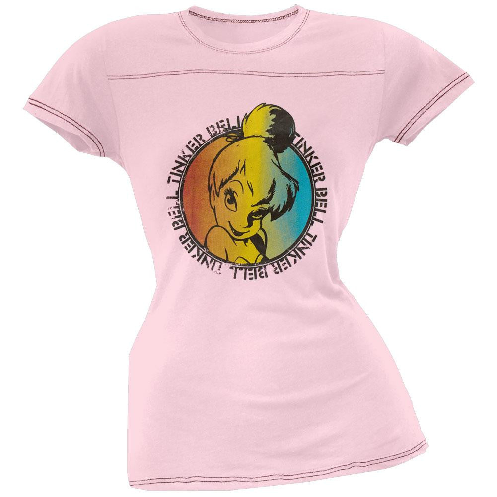 Tinkerbell - Rainbow Face Juniors T-Shirt Juniors T-Shirts Tinkerbell LG Pink 