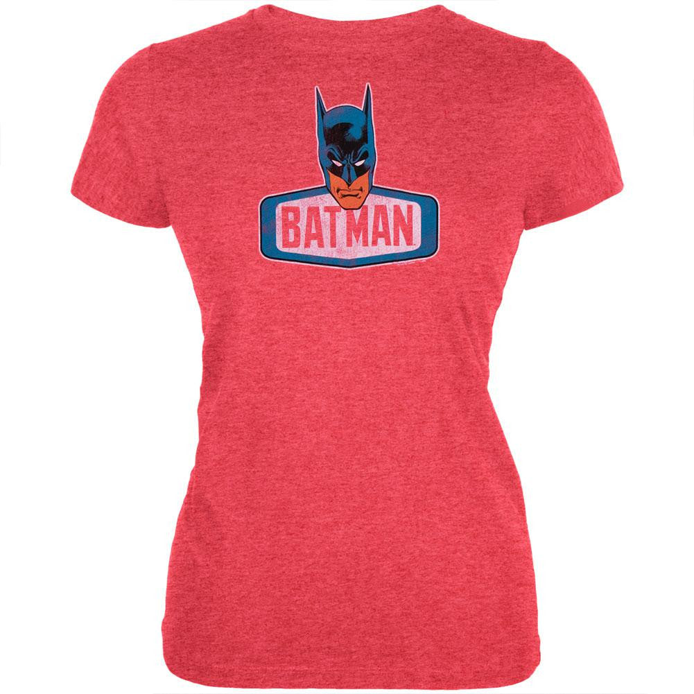 Batman - Vintage Face Juniors T-Shirt Juniors T-Shirts Batman SM Red 