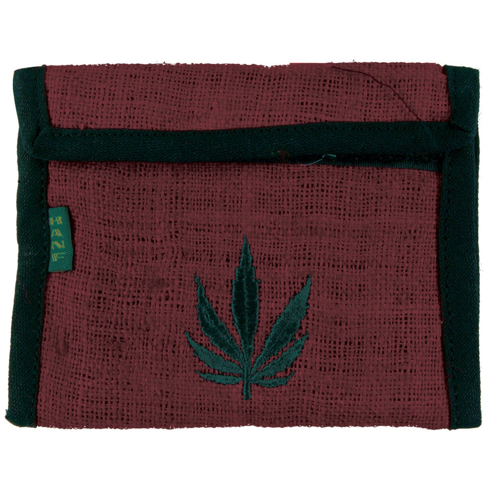 Pot Leaf Logo Burgundy Hemp Wallet Wallets Old Glory   