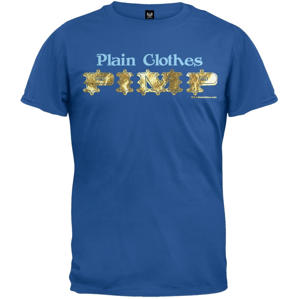 Plain Clothes Pimp T-Shirt Men's T-Shirts Parody MD Blue 