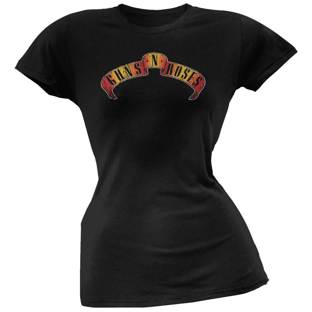 Guns N Roses - Banner Juniors T-Shirt Juniors T-Shirts Guns N' Roses LG Black 