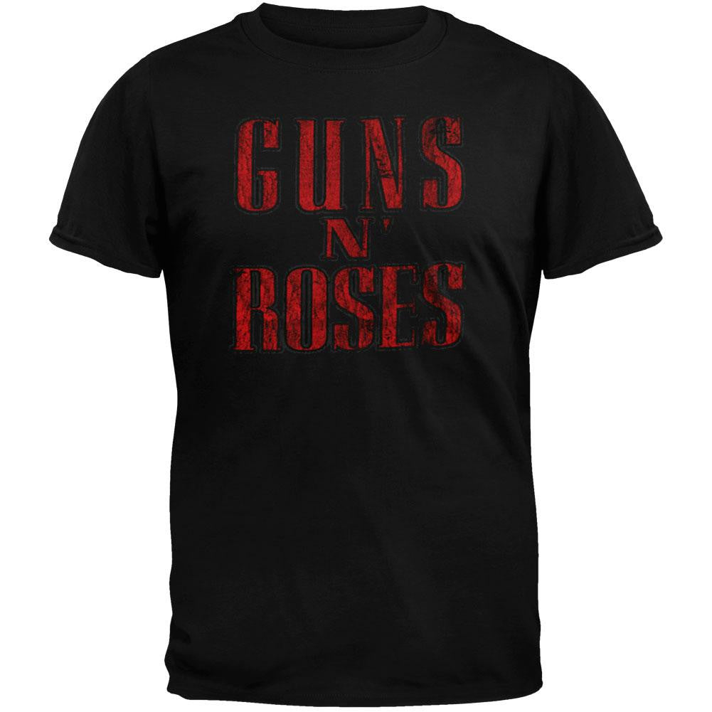 Guns N Roses - Red Logo T-Shirt Men's T-Shirts Guns N' Roses LG Black 