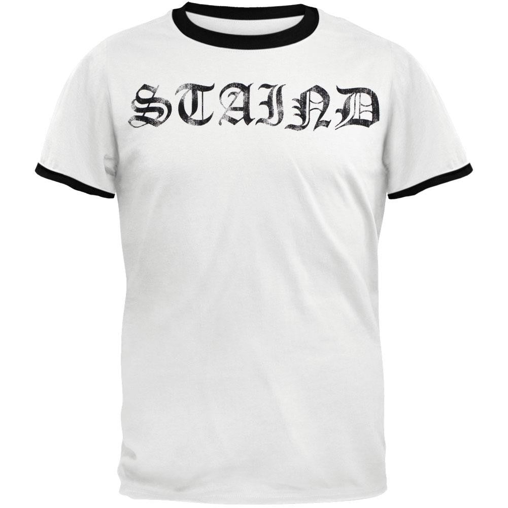 Staind - Rise Ringer T-Shirt Men's T-Shirts Staind SM White 