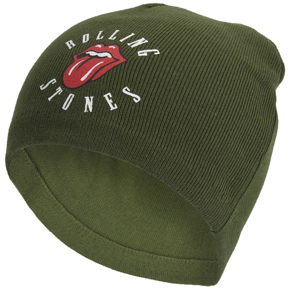 Rolling Stones Tongue Logo Knit Beanie Hat Knit Hats Old Glory OS