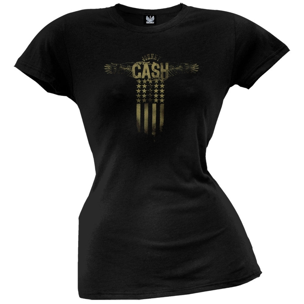 Johnny Cash - Wings Juniors T-Shirt Juniors T-Shirts Johnny Cash   