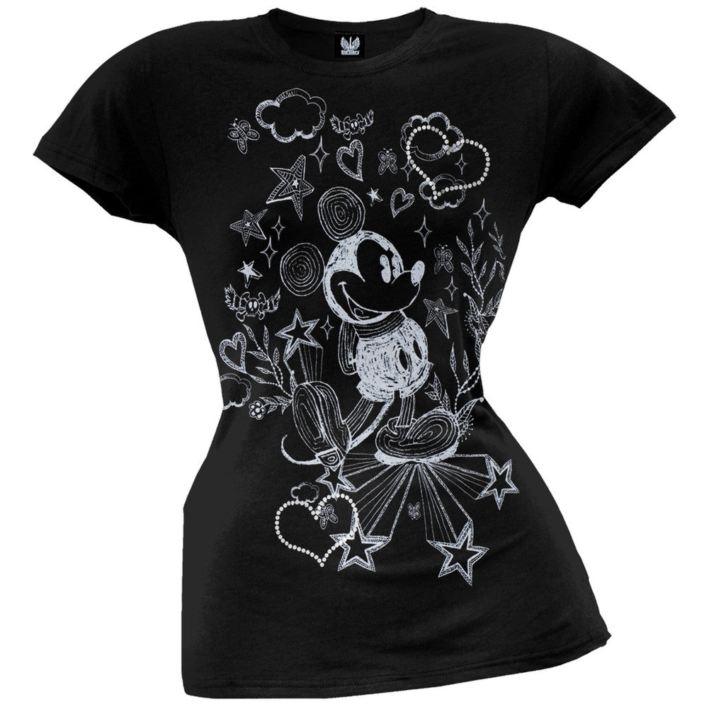 Mickey Mouse - Star Juniors T-Shirt Juniors T-Shirts Mickey Mouse LG Black