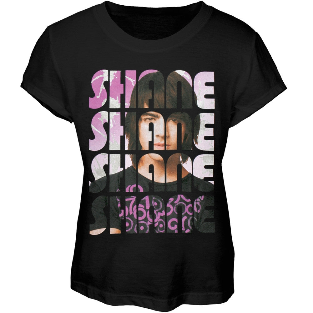 Camp Rock - Shane Text Girls Youth T-Shirt Youth T-Shirts Camp Rock YSX Black