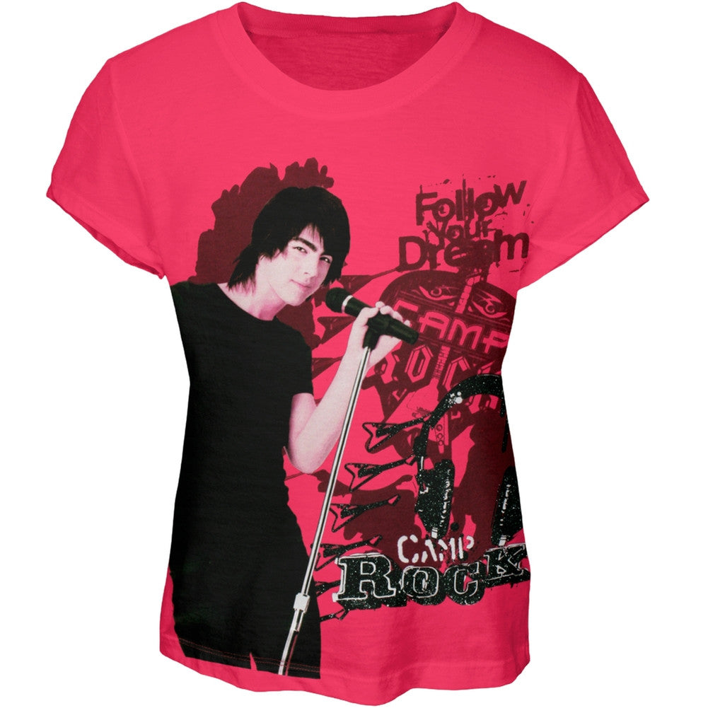 Camp Rock - Shane Headphones Girls Youth T-Shirt Youth T-Shirts Camp Rock XS Pink 