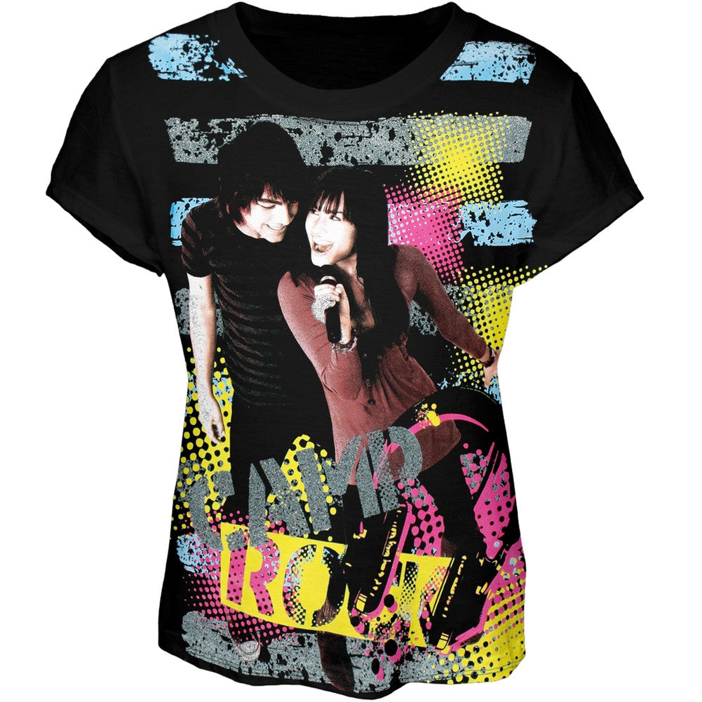 Camp Rock - 80's Hip Girls Youth T-Shirt Youth T-Shirts Camp Rock YSX Black