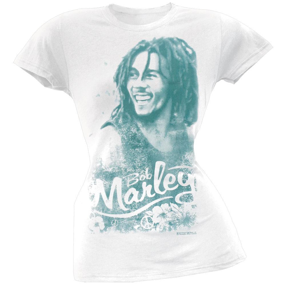 Bob Marley - Peace Juniors T-Shirt Juniors T-Shirts Bob Marley SM White 