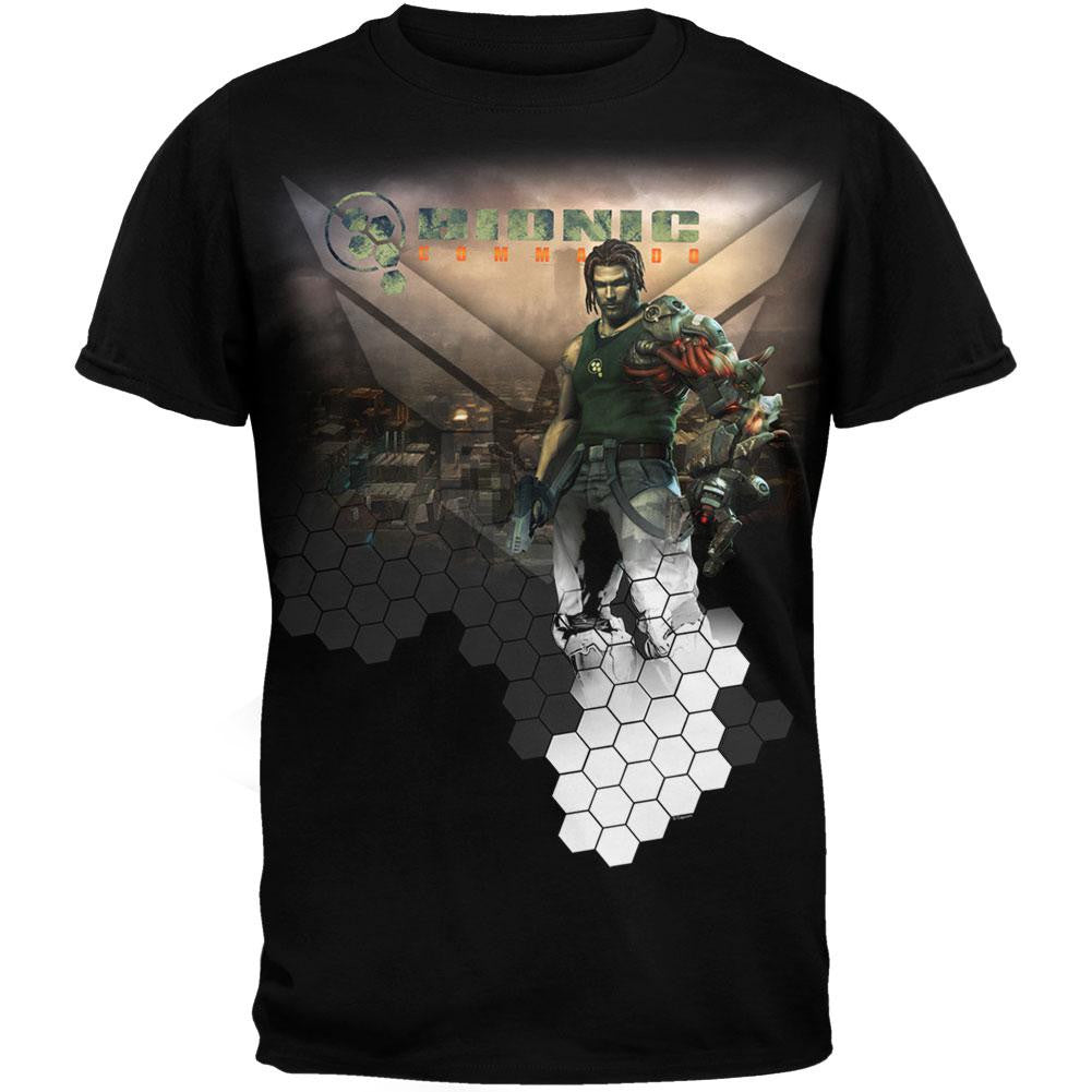 Bionic Commando - City Scape T-Shirt Men's T-Shirts Bionic Commando XL Black 