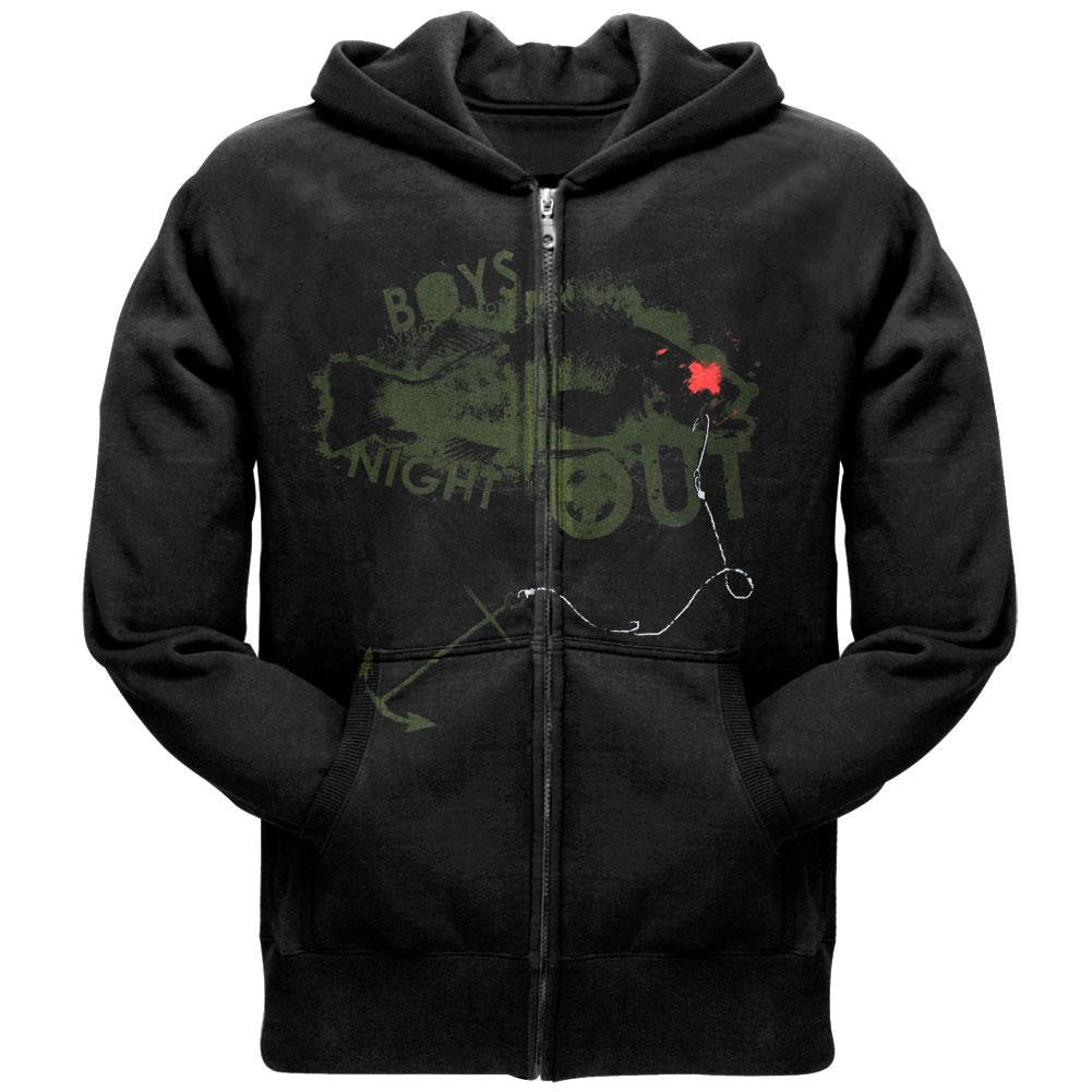 Boys Night Out - Fish Zip Hoodie Men's Hoodies Boys Night Out SM Black 