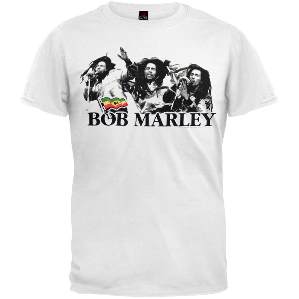 Bob Marley - Trio T-Shirt Men's T-Shirts Bob Marley SM White 