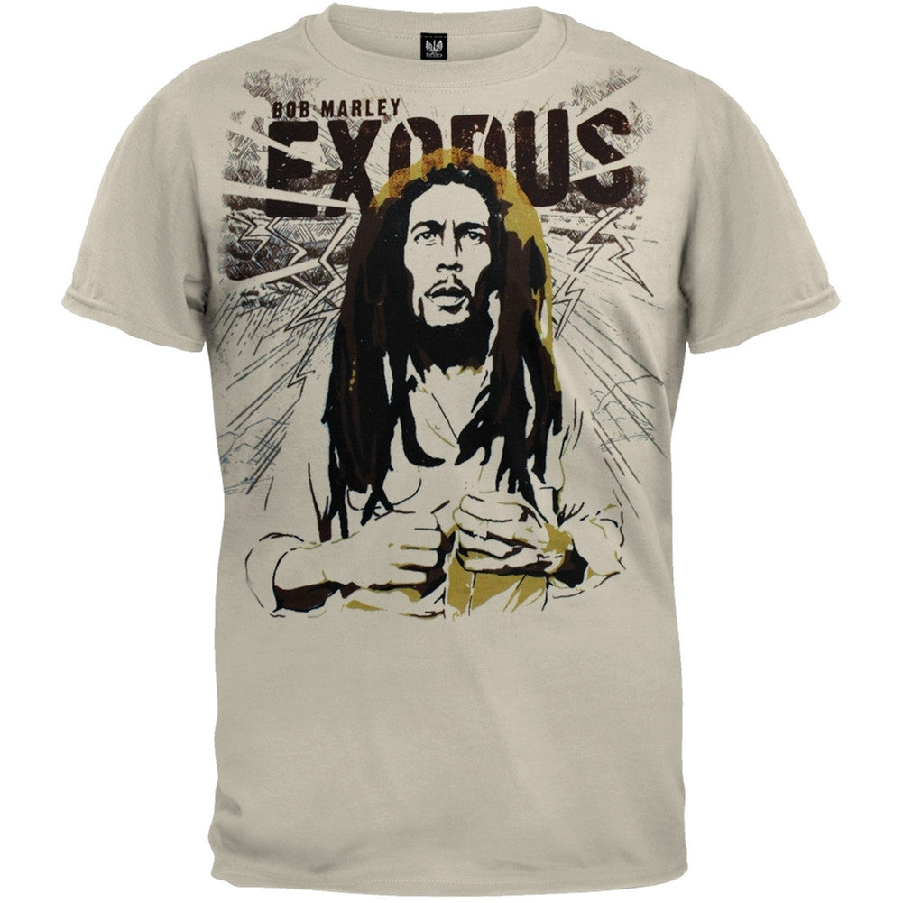 Bob Marley - Exodus Portrait T-Shirt Men's T-Shirts Bob Marley SM Tan 