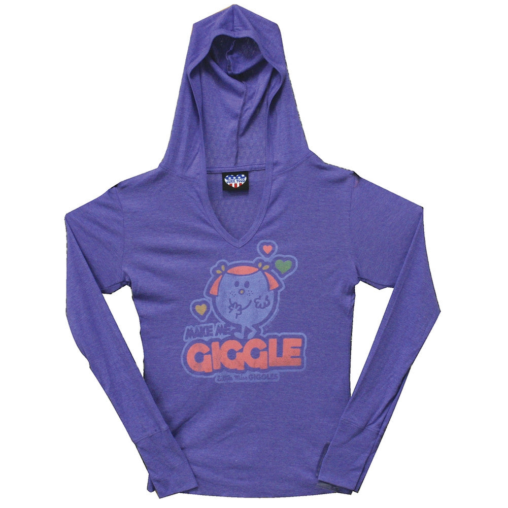 Little Miss - Giggle Juniors Hooded Long Sleeve T-Shirt Juniors Long Sleeves Mr. Men & Little Miss SM Purple 