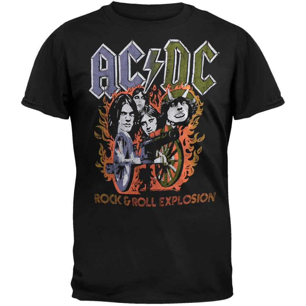 AC/DC - Rock N Roll Explosion Soft T-Shirt Men's T-Shirts AC/DC SM Black 