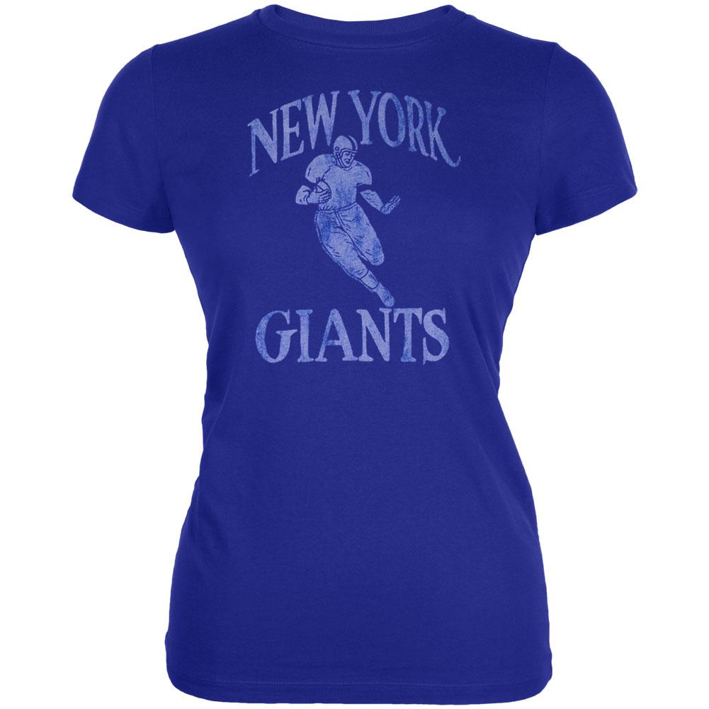 New York Giants - Throwback Juniors T-Shirt Juniors T-Shirts New York Giants LG Blue 