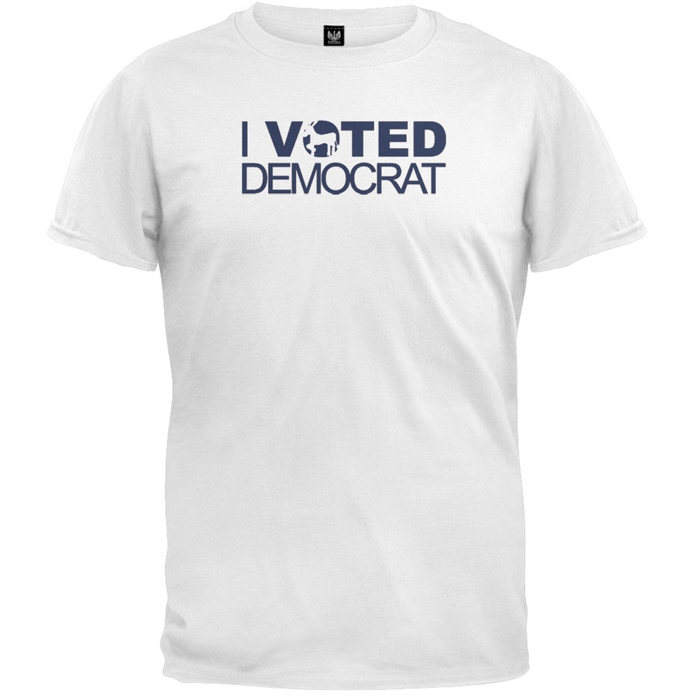 I Voted Democrat T-Shirt Men's T-Shirts Old Glory 2XL White 