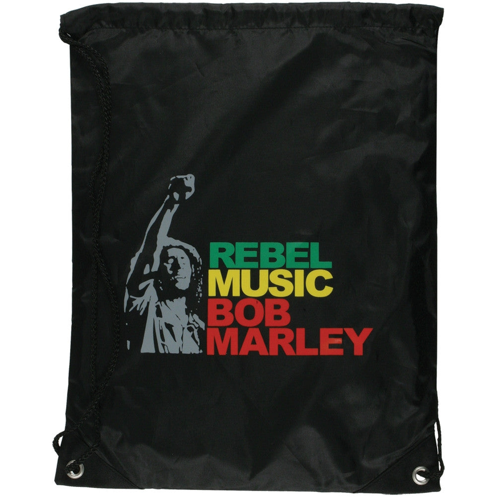 Bob Marley - Rebel Music Cinch Bag Backsacks Old Glory OS Black 