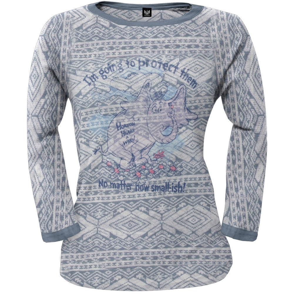 Dr. Seuss - Protect Them Juniors Diamond Print Thermal Juniors Thermals Dr. Seuss SM Grey