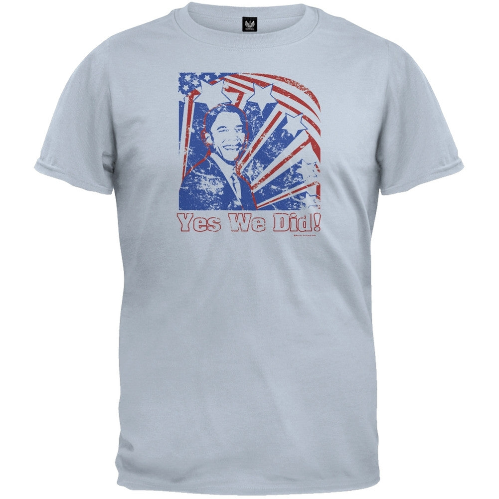 Barack Obama - Yes We Did! T-Shirt Men's T-Shirts Old Glory SM Blue 